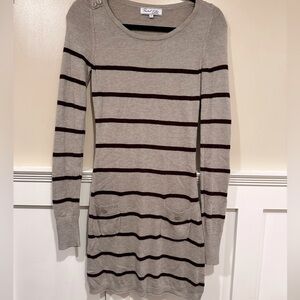 Casual Striped Sweater Dress